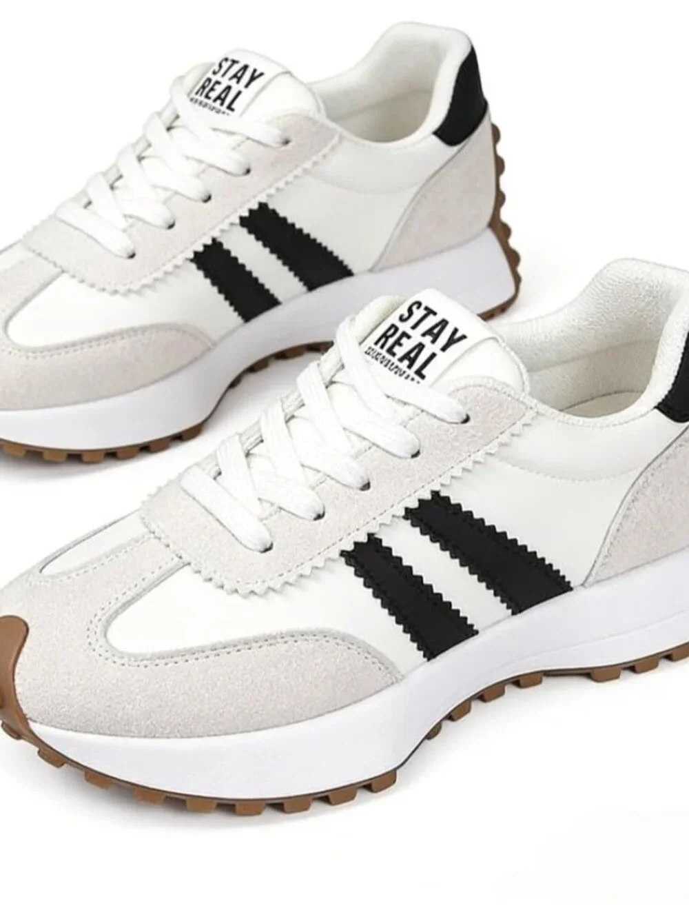 Chic White Thick Sole Sneakers with Breathable Textile Upper for Everyday Style